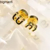 Stud 18K Gold M Brand Letters Designer oorbellen Stud voor vrouwen retro vintage luxe ronde cirkel dubbele zijde slijtage Chinese oorrang oorringen oorringen charme sieraden2024