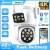 IP Cameras Zrhunter 8MP 4K PTZ IP CAME CAMERIE DOUBLE DUAL DÉTECTION humaine CCTV Sécurité Caméra nocturne Vision de surveillance WiFi extérieure ICSEE D240510