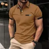 Polos pour hommes à la mode à la mode, Polo Polo Vente chaude en été avec un revers et un style simple décontracté à manches courtes portant un t-shirt lâche Q240509