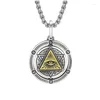 Anhänger Halsketten alte ägyptische Horus Auge Gottes Halskette Männer und Frauen Geschenk Retro Rotatable Pentagramm Pullover Kette Punkschmuck