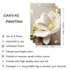 sters avec des plantes dorées et des fleurs blanches peintes pour le salon de la cuisine art mural décoration moderne décoration images sans cadres j0505