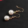 Boucles d'oreilles en peluche 10-11 mm Fashion blanche en larme de la larme fraîche Perle 18K Gol Unisexe Enfants de tous les jours