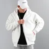 Herren Hoodies American Style 500G Fleece für Herbst- und Winterfarbfarbe Plüsch Dicke Jacke mit Kapuze Reißverschluss Cardigan Pullover