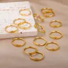 Gold Tiny Inledande brev ringar för kvinnor FI A-Z Letter Finger Stainl Steel Ring Eesthetic Wedding Jewelry Gift Bijoux Femme i2q0#