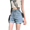 Women's Shorts High Waist Jeans Black Gray Denim For Women Summer Baggy Wide Leg Pants Loose Woman Clothing Ropa Mujer