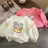 Pullover meisjes sportshirt katoen ritssluiting kindercartoon geprinte kinderen t-shirt 2023 lente/zomer babykleding Korean Stylel2405