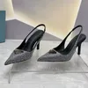 Vente chaude Femmes sexy sandales à talons hauts Full Rhingestone Decor Summer Nouveau Arrivée Classic Brand Designer Luxury Femme Robe Slingback Designer High Heels