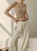 Jeans pour femmes beige large jambe droite femme décontractée petit ami complet pantalon denim streetwear 2024