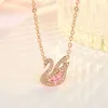 Collier pendentif en diamant de demi-lune coréen Rose Rose Collier de pendentif