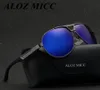 Aloz Micc Men Brand Classic Brand Occhiali da sole HD in alluminio polarizzato con vetri da sole del ponte in titanio A3098413763