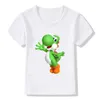 Camisetas de camisetas de crianças menino menino/menina camiseta super triturada irmão yoshi desenho animado impressão infantil camiseta engraçada verão casual bebê t-shirt hkp5444l2405