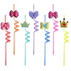 Autre bébé nourrissant Bow Crown TheMed Crazy Cartoon Sts Plastic St Girls Party décorations Boire pour les cadeaux de cadeaux