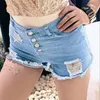 Kadın Şort Seksi Kulüp Yüksek Bel Deliği Gündelik Yaz Streç artı Beden Kot Denim