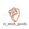 Устрова высокого класса Ванклефф Кольца для женских кольца с бриллиантом полным бриллиантом розовое золото платиновое кольцо дизайн по оригинальному 1: 1 с настоящим логотипом и коробкой