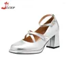 Отсуть обувь Винтаж Мэри Джейн высокие каблуки для женщин патентная кожаная лодыжка насосы элегантны