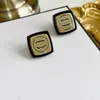 Classic Brand Letter Charm Earring Luxury designer Stud Earrings Elegant Famous women premium Jewelry Earrings Gift couple 18k Gold Plated brass accessories A305