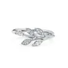 Joyas de diseñador Tiffanyjewelry t Home Precision Precisión de alta calidad Anillo de hojas de productos de alta calidad Anillo de personalidad de moda Cien torres