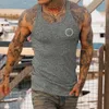 T-shirts masculins Été Nouvelle tendance décontractée en tricot vertical rayures fitness sports décontractés pour hommes slims