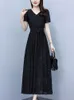 Party Dresses Summer Vintage Hepburn Prom Evening Dress 2024 Black Chic paljetter Luxury Long Women Elegant BodyCon Midi Vestidos