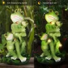 Shumi Solar Garden Statues Frog Decor with Lights, Yard Decorations Outdoor Figurines Patio Porch Lawn Decor, Unique Housewarming&garden Gifts for Women Mom