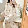 Dames slaapkleding losse pyjama sets vrouwen dagelijks mooie pak printen zoete schoolmeisjes Koreaanse stijl dames lente comfortabel