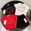 Barnkläder Baby Set Boys Girls Set Toddler Childrens T-shirt Tee Shorts Set Red White Black Summer Clothing Set storlek 90-150