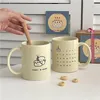 Mokken Creative Ceramic Cup Gift Box Exclusive Birthday Cake Jubileum Handgeschreven paar met weerstand op hoge temperatuur