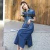 Robes de fête Robe denim d'été Fashion Femmes courtes manches décontractées Long Shirt Rabe Corée Style Vintage Vestidos Vestidos Robe Femme