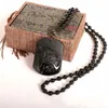 Colliers pendants Vintage Obsidian loup pour hommes femmes