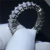 Choucong Eternity Ring Princess Cut Diamond 925 STERLING SIGHER LEGAMING BALLES DE MARIAGE SANS POUR FEMMES MEN BIELRIE 238E