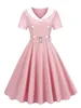 Robe de fête de style hepburn double poitrine des années 60 60