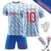 Set di calcio/turisti da pista da uomo trackuit da uomo 2122 Champions League Ronaldo Jersey Away Blue No. 7 Shirt calcistico n. 10 Rushford No. 6 Bogba Suit