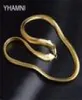 Colar de cor dourado yhamni jóias masculinas totalmente nova moda de 9 mm de largura Chain Chain Jóias de ouro NX1924879677