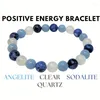 Brin 1pcs Bracelet à énergie positive Pierre de quartz ange et de sodalite relaxation sérénité cristal