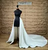 Jupes Bridal Satin Long Jupe mariage Puffy Jirt-Train Royal Overskirt Docuable Train pour