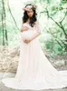 Vestidos de maternidad Mujer embarazada Long Wedding Dress Props Props Sexent Sexy Lace Gown Maternity Fancy Shooting Photo Summer Clothing T240509
