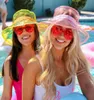Femmes d'été Trilby large bord Soft Clear Pvc Chapeau transparent Fedora plage de Sun Sun Bucket Plastique Plastique Hat L2208051328802