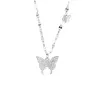 designer S999 Sterling Silver Butterfly Necklace Does Not Fade Light Luxury New High end Feeling Small and Unique Collar Chain for Women