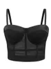 Sexy Black Transparent Bra Mesh Push Up Up Tube para mujer Tube Top Corset Bustier Club Party Cropa Plus Tamaño 240507