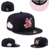 Cappelli da baseball berretto aderenti tappi da baseball da baseball ricami hip hop cotone chiuso per cappellino da sole a flessibile 7-8 w-3