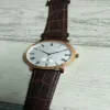 Orologi classici orologi per il vento meccanico orologi per uomo orologio da polso in acciaio inossidabile orologio da polso in pelle bianca 008 316z