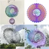 Trädgårdsdekorationer Chimes Tree of Life Wind Spinner Catcher 3D Roterande Pendant Flowinglight Effect Mirror Reflektion Design Outdoor DH924