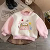 Pullover Girls Cashmere Sportswear Cartoon Child-Child Shirt gruba aksamitne dzieci wyciąganie 2023 Autumn/Winter Baby Coatl2405