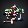 110 Pieces Colorful Capsule Tongue Rings Acrylic Pill Piercing Jewelry Women Steel Ring Bars Barbell 14G 240429