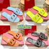 New designer sandals Vlogo Cut-out Calfskin Slide womens slippers platinum Ivory Pearl Natural fluor yellow summer beach sandal flats slides luxury women slipper