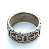 Decorative Figurines Unique Collection Old Chinese Tibet Silver Carving Ring Decoration Trinket Gift