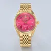 Rose Red Dragon Fruit Western Empress Dowager Dowager Mint Green Quartz Womens Regardez petit Gold Blue Watchujfd