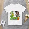 T-shirty 2022 Rośliny letnie i zombie wydrukowane dziecięce bawełniane koszulka T-shirt z kreskówki chłopcy i dziewczęta odzież dziecięca T-shirt 3-13YL2405
