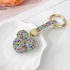 Keychains Lanyards Exquisite Glitter Cute Keychain Car Key Ring Bag Pendant Keyfob Women Girlfriend Keyring Gift Rhinestone Jewelry Accessories J240509