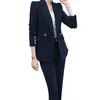 Dwuczęściowe spodnie damskie Blazer Suits 2 Solid Work Pant for Women Business Office Sets